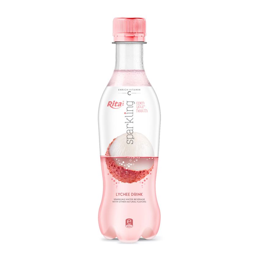 400ml Pet bottle sparkling lychee flavor water drink